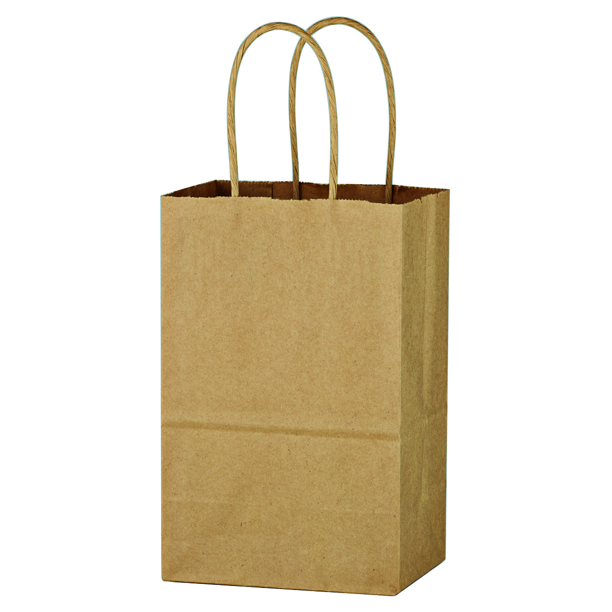 Kraft Paper Brown Shopping Bag - 5-1/4" x 8-1/4" 2