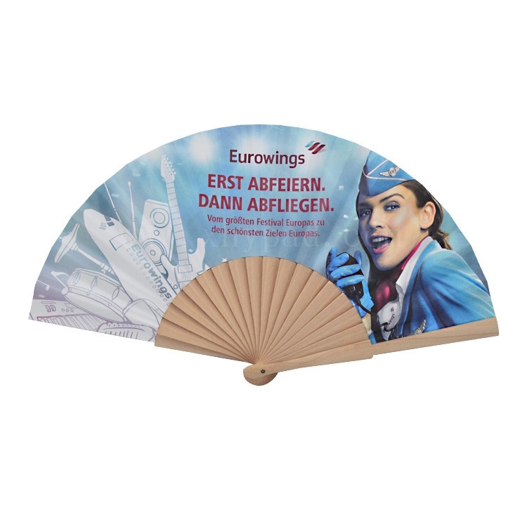 Folding Fan with Wooden Handle 7