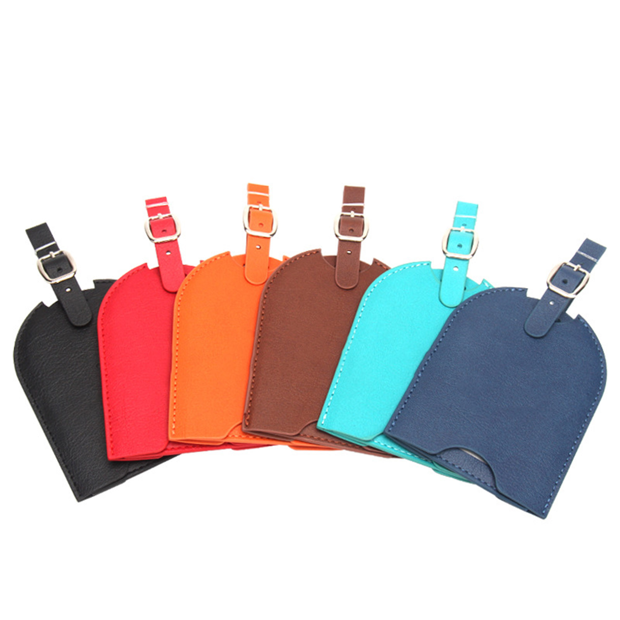 Leather Luggage Bag Case Tags, custom luggage tag with logo imprint 5