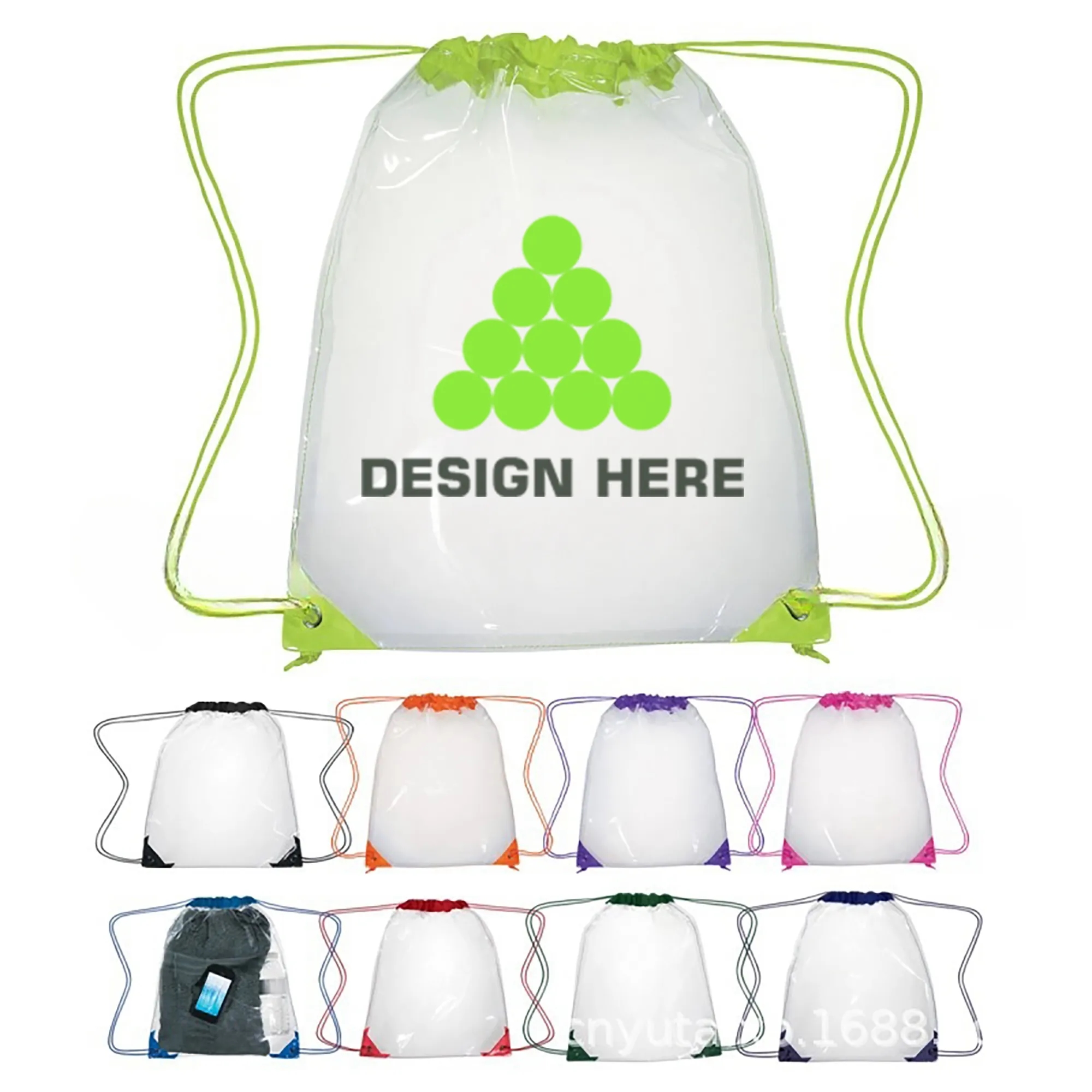 12 x 12 Inch PVC Drawstring Backpack 2