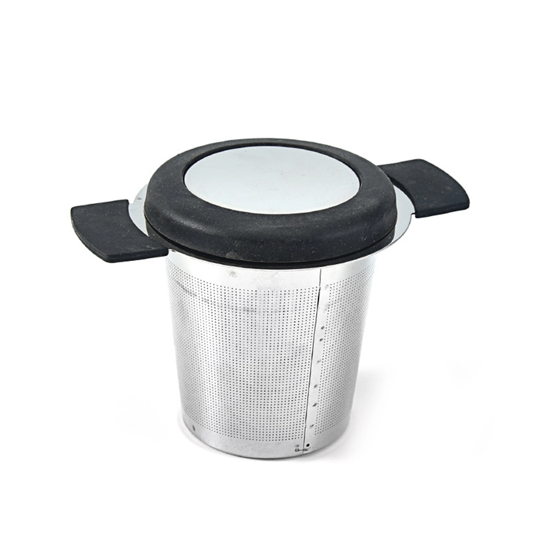 304 Stainless Steel Tea Strainer With Cover, custom kitchen gadget with logo imprint 4