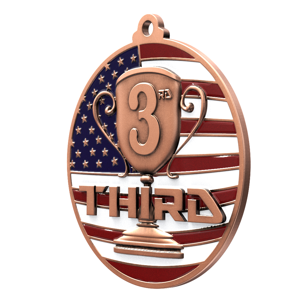 3rd Place Patriotic Medallion (2-3/4") 2