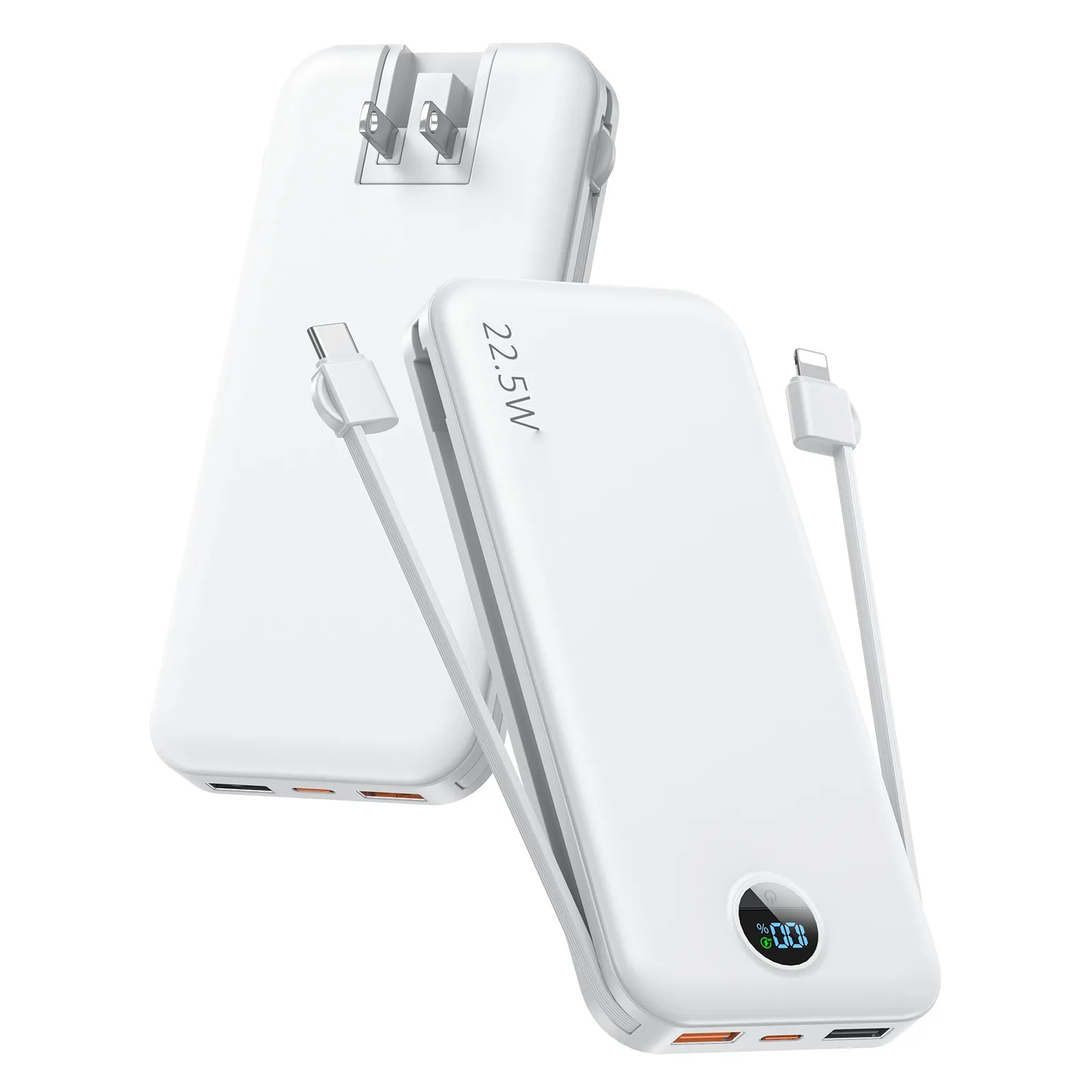 All in One 12000mAh Portable Charger with AC Wall Plug 6