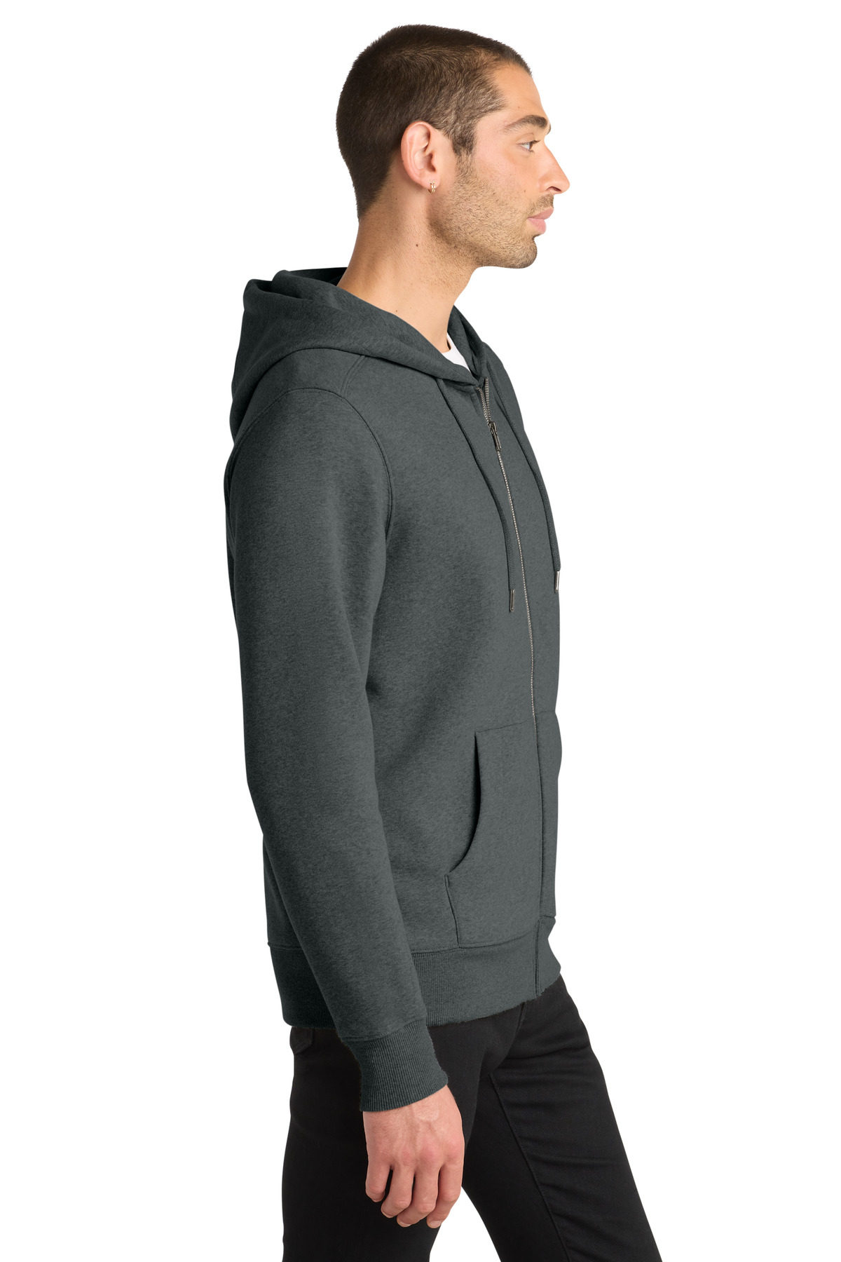 District Perfect Weight Fleece Full-Zip Hoodie DT1103 53