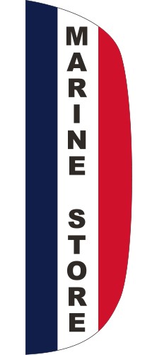 "MARINE STORE" 3' x 10' Message Flutter Flag 1