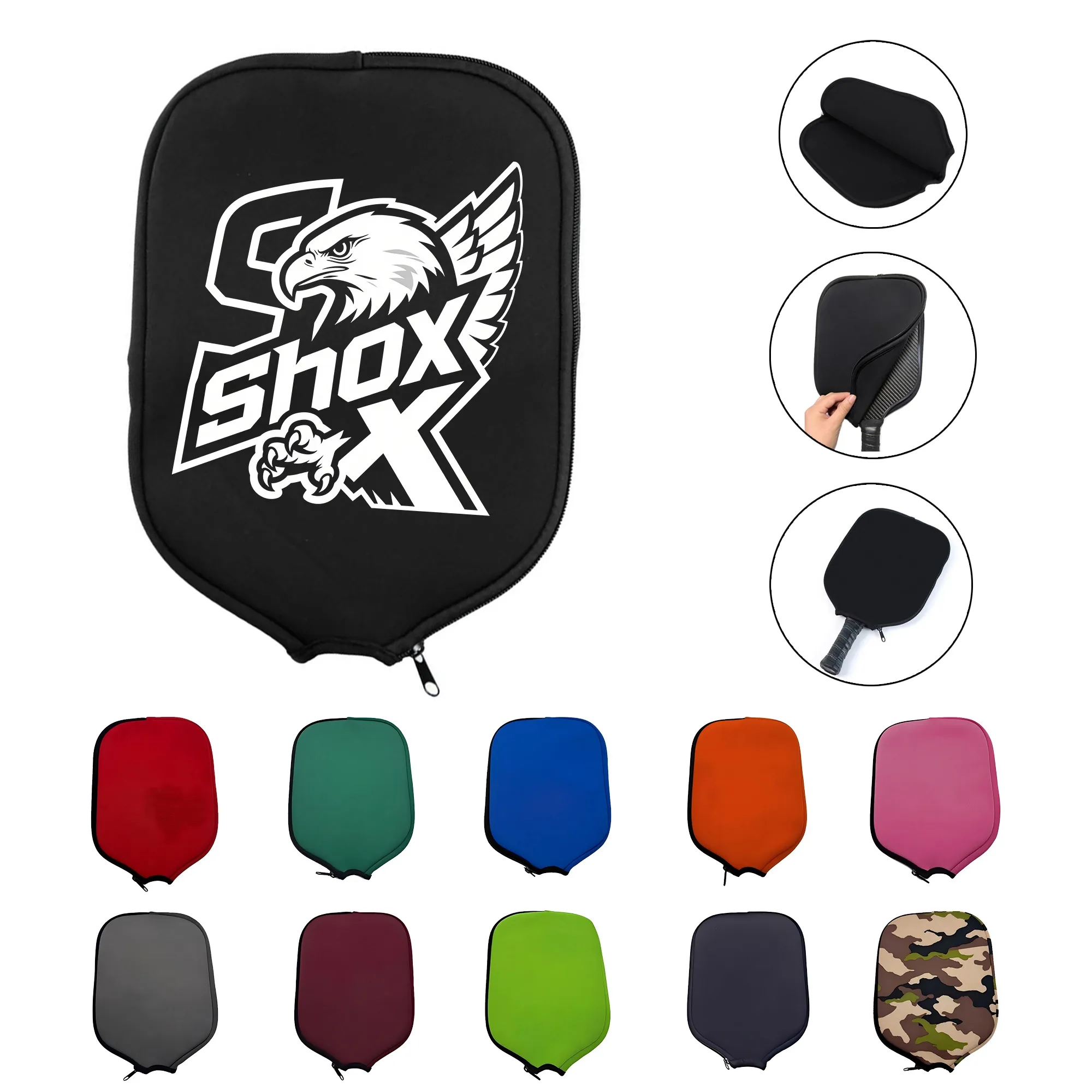 MOQ 50 Soft Tactile Neoprene Pickleball Paddle Protection 5