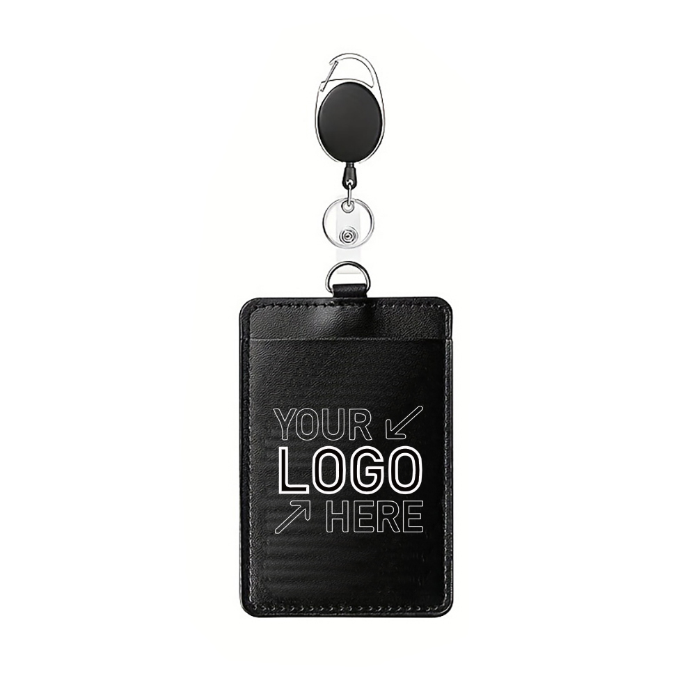 Retractable PU ID card holder 3