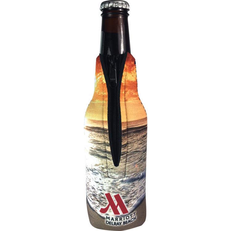 Full Color Bottle Zipper Neoprene HDX can cooler