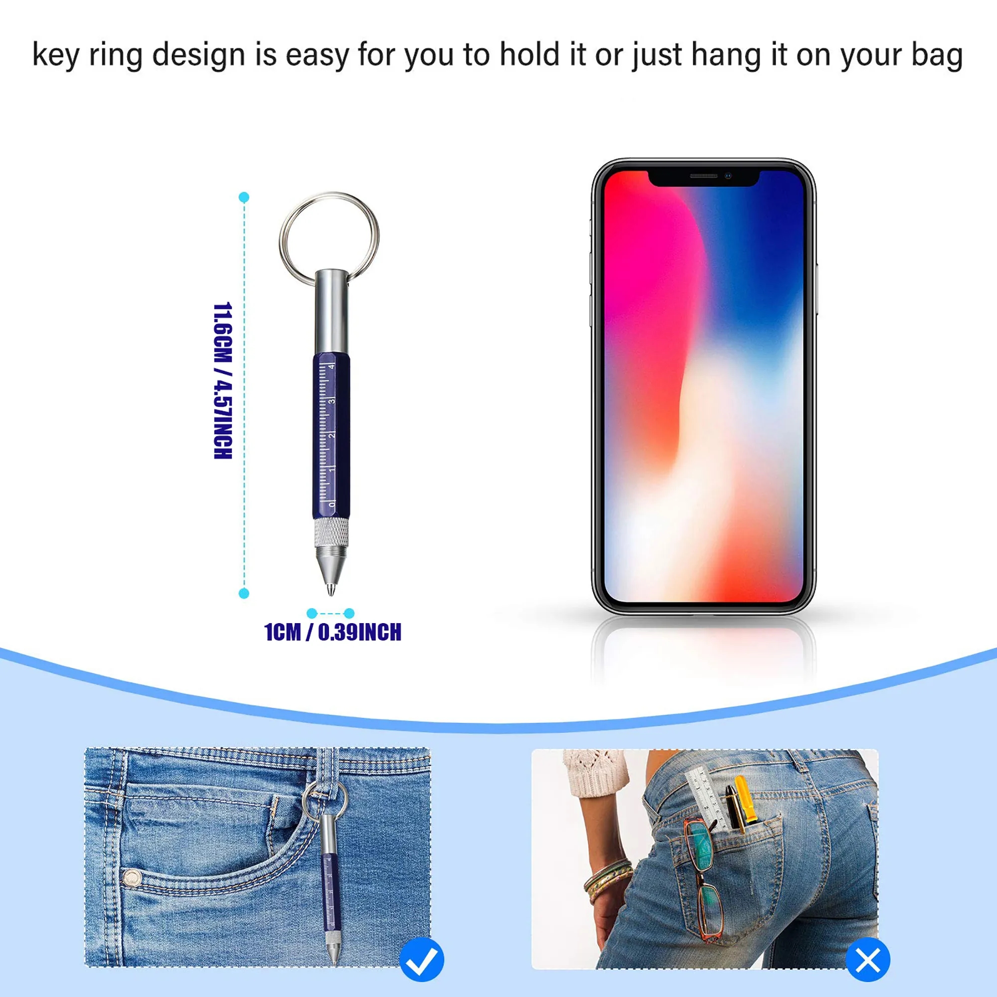 6-in-1 Tool Pen Multifunctional Keychain 1