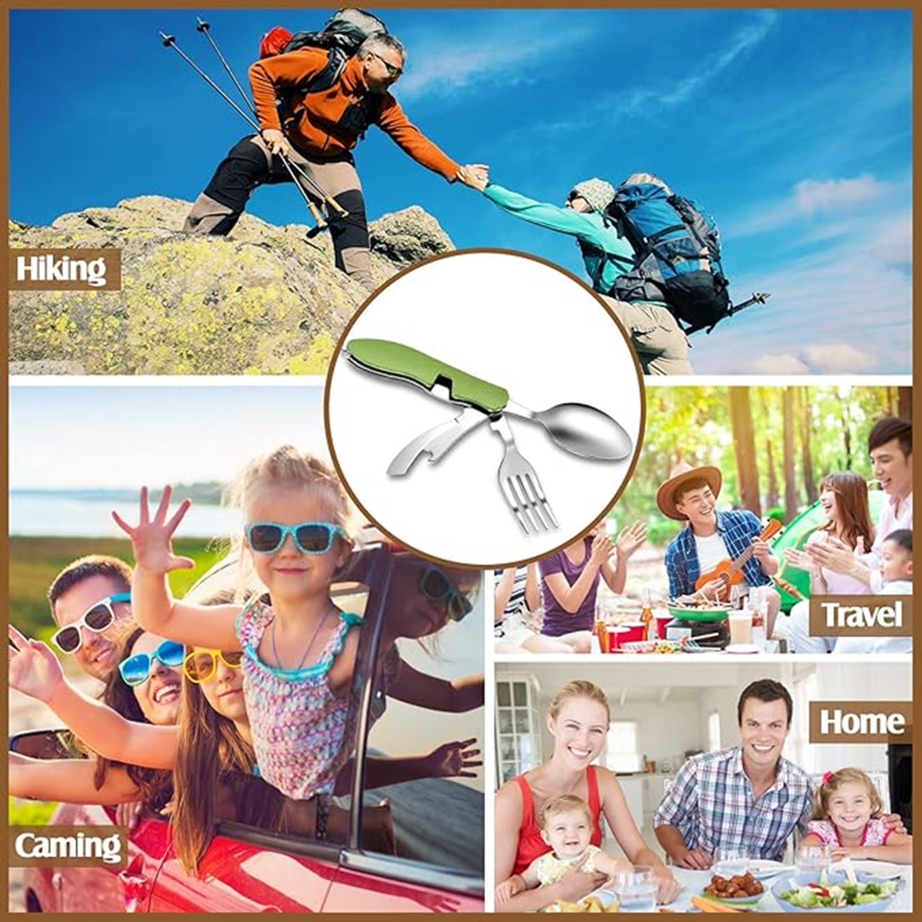 Multi-Functional Folding Cutlery Detachable Fork And Spoon 2