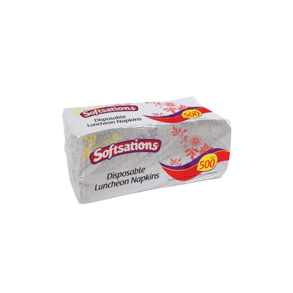Disposable Luncheon Napkins - White Quarter Fold 500-Packs 2