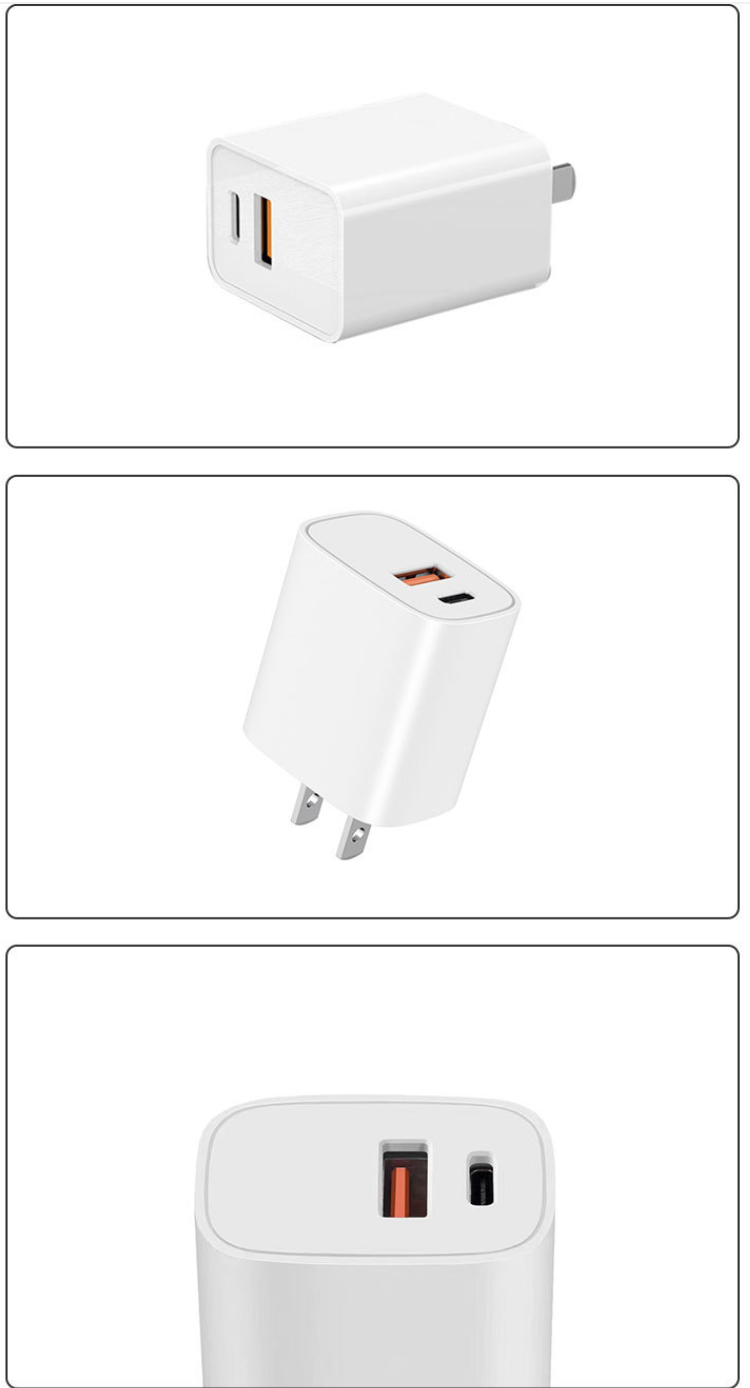 Dual Port Type C Wall Charger Fast Charging 20W Power Adapter Cube 7