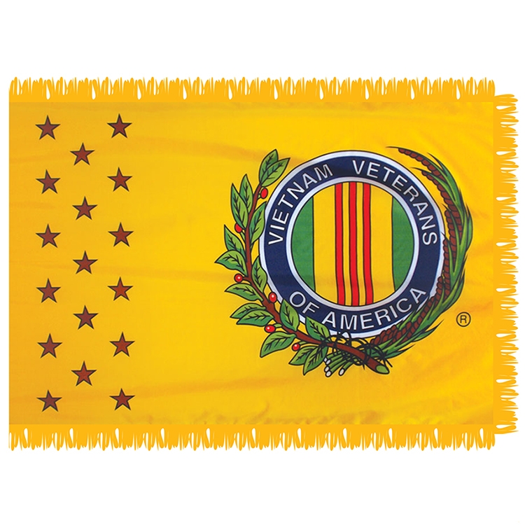 Vietnam Veterans of America 3' x 5' Indoor Flag with Pole Sleeve and Fringe 2