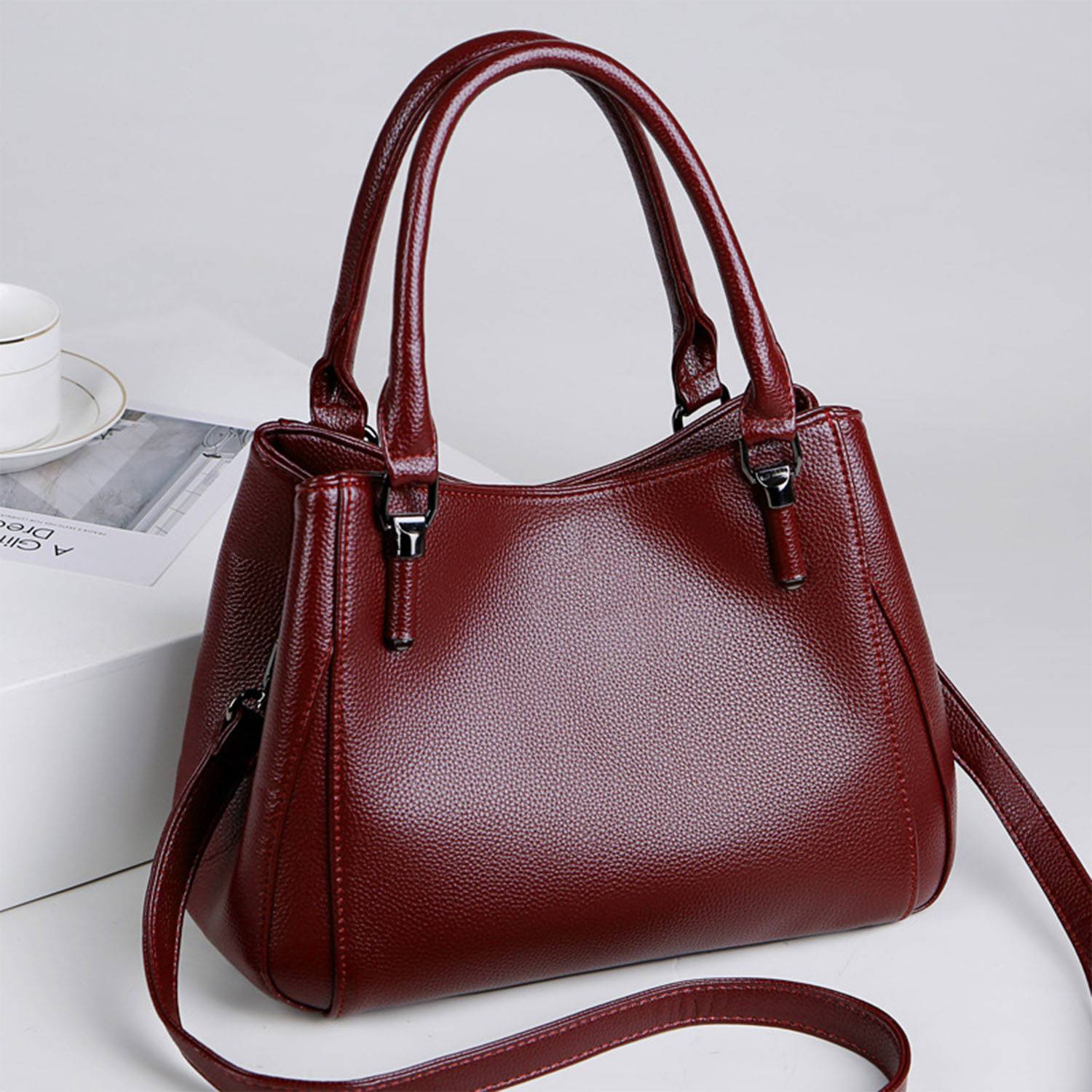PU Leather Simple Casual Crossbody Shoulder Bag 3