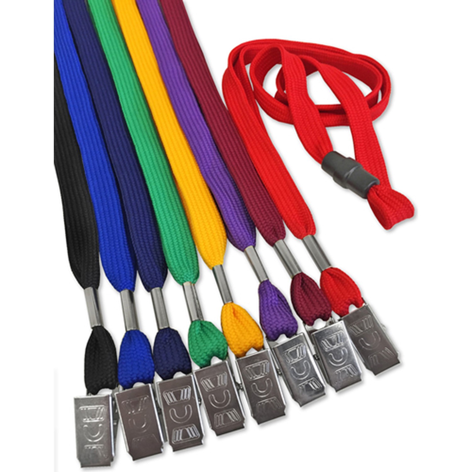 3/8 inch Flat BLank Lanyards with Safety BreaKaway 3