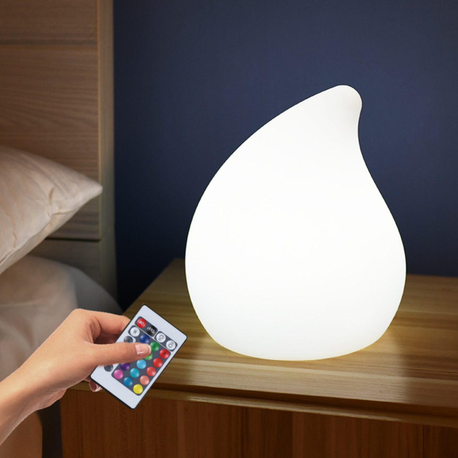 16 Colors Remote Rechargeable LED Teardrop Night Light 6