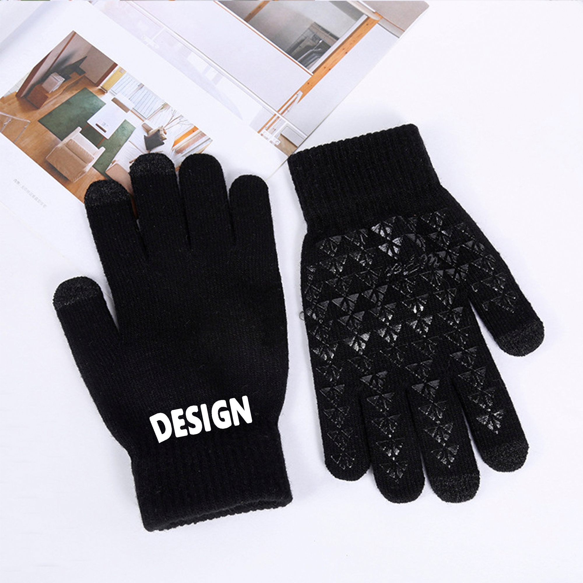 Advertising Touchscreen Knitted Gloves 100pcs