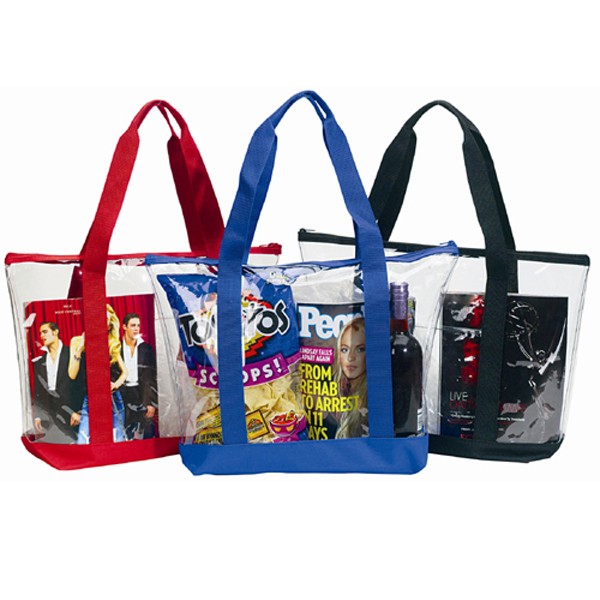 Clear Zipper Tote Security Bag with Pocket 2