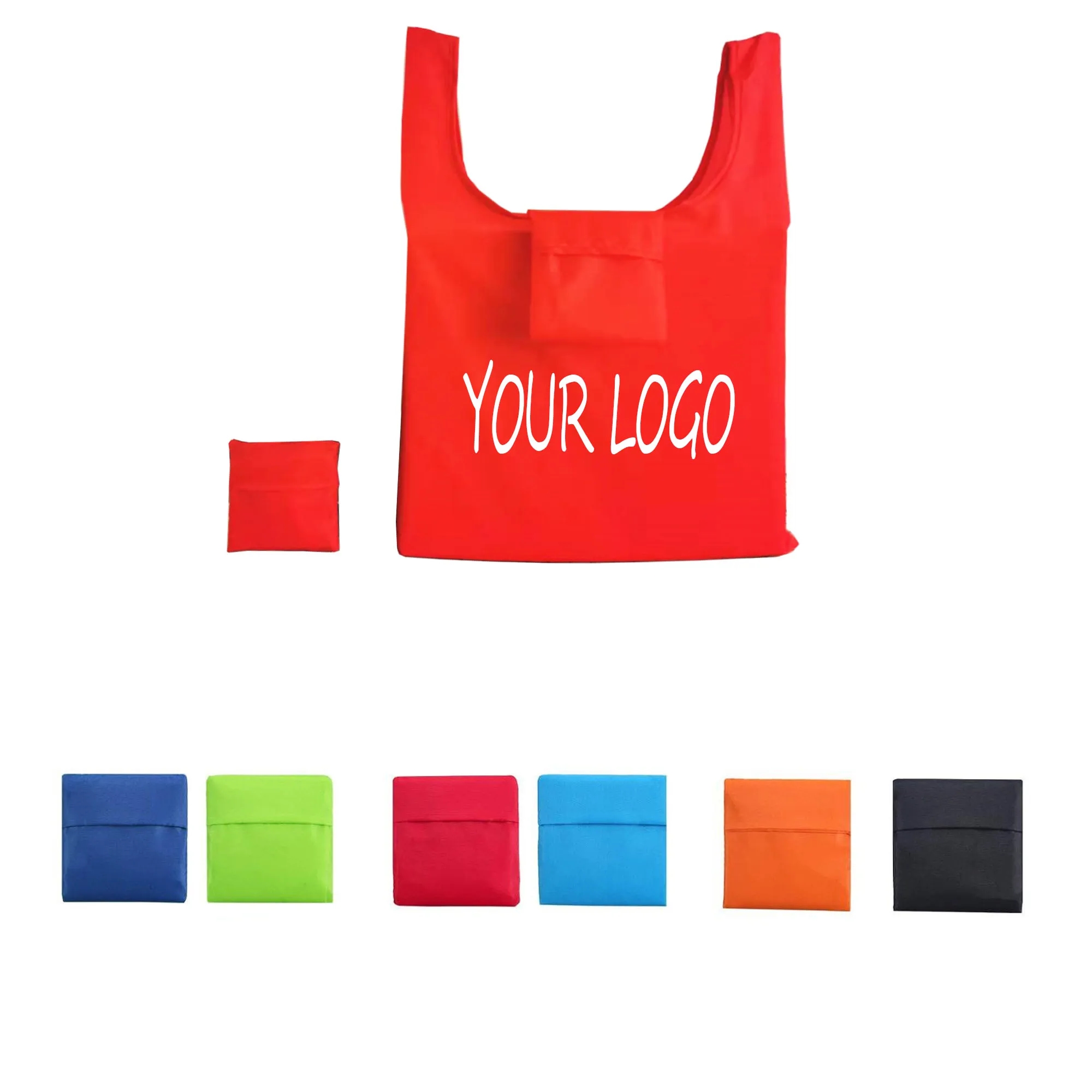 Foldable Grocery Tote Bag With Samll Pouch MOQ 100 1