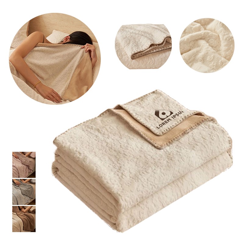 Double Layer Composite Throw Designed Milk Velvet Blanket 2