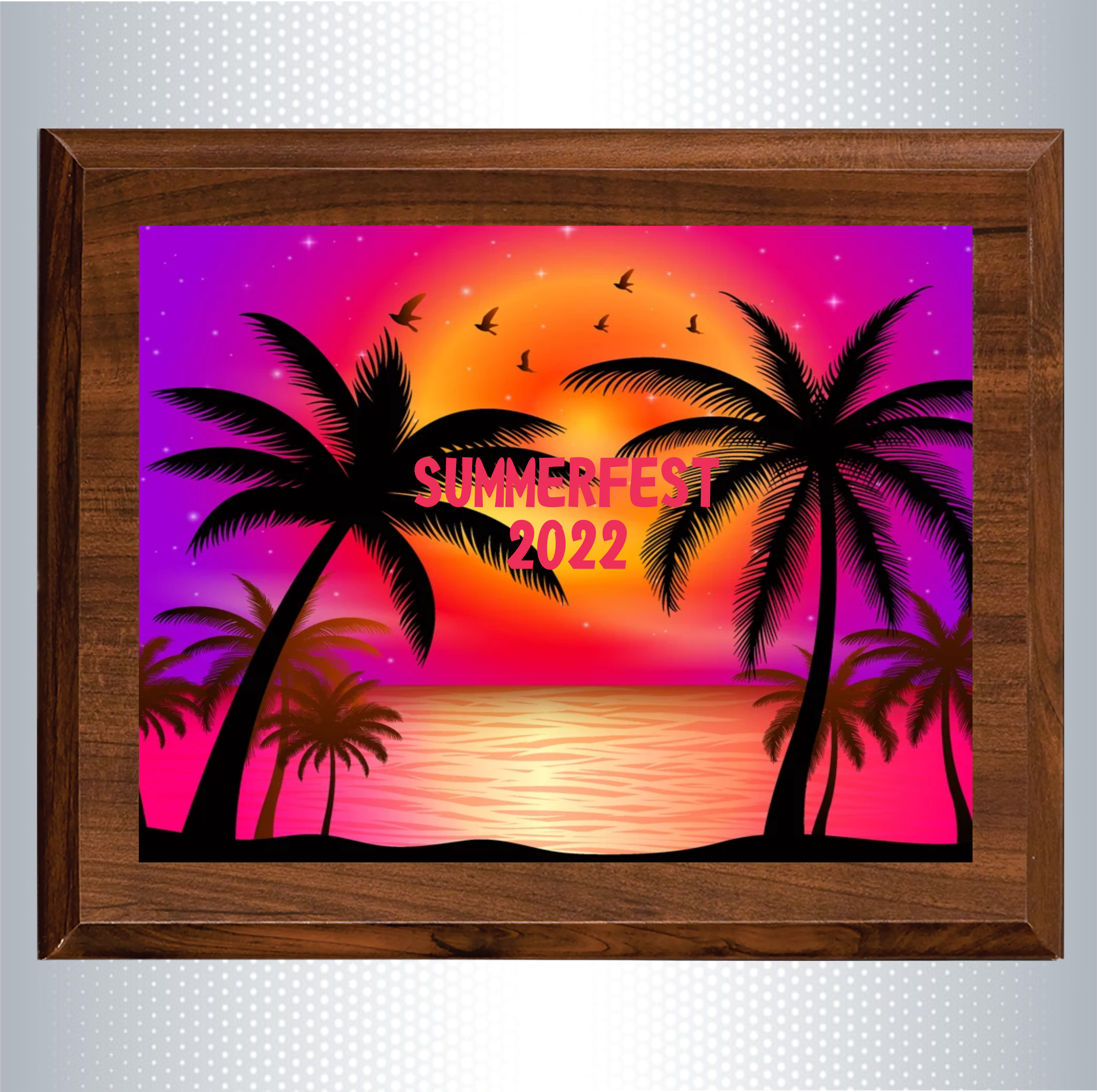 Cherry Finish Wood Plaque w/Full Color Sublimated Plate 3