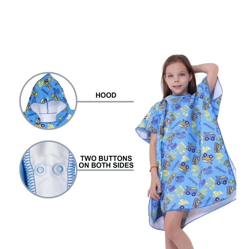 Custom Sublimation Youth Changing Robe With Hood 4