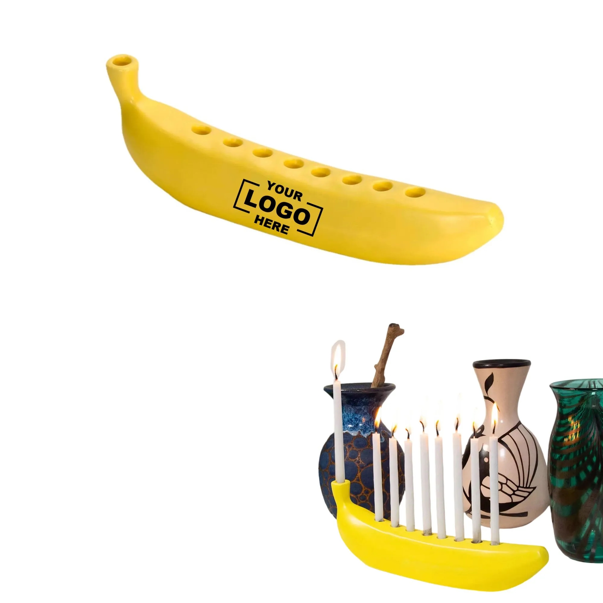 Banana Shaped Resin Candle Holder