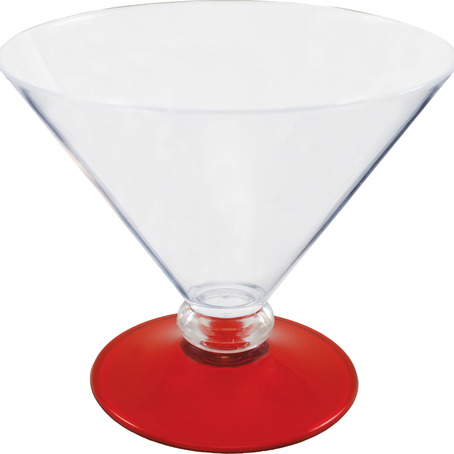 10oz Short Stem Plastic Martini Glass with Your Choice of Base Color