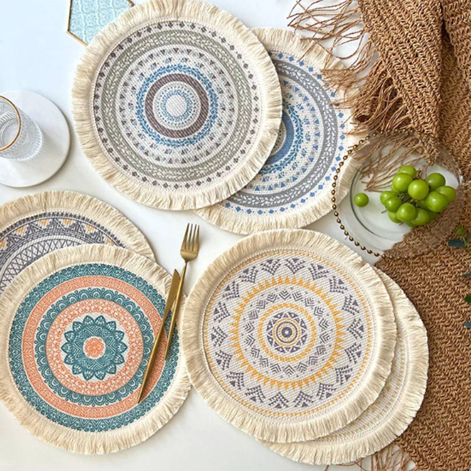 Tassel Carpet Mouse Pad/Rug Coaster Round 4