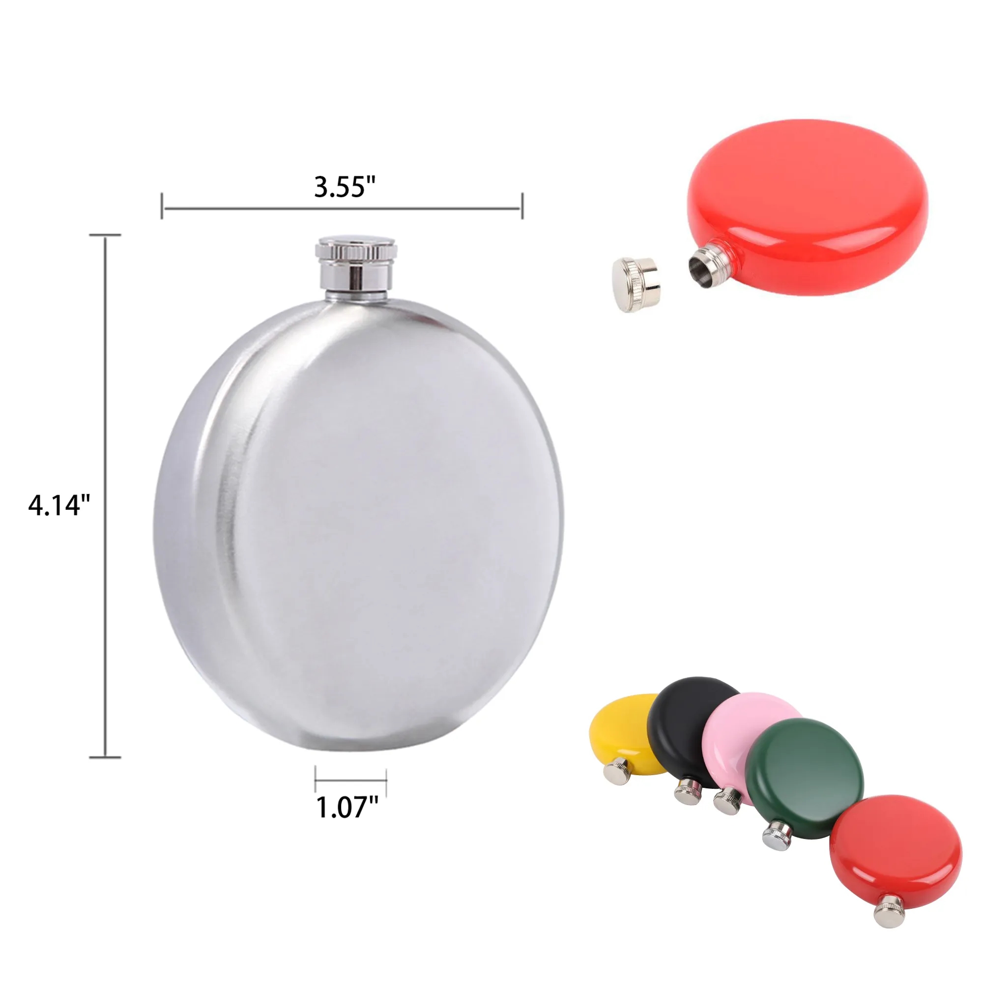 5oz Round Booze Shot Flask 3