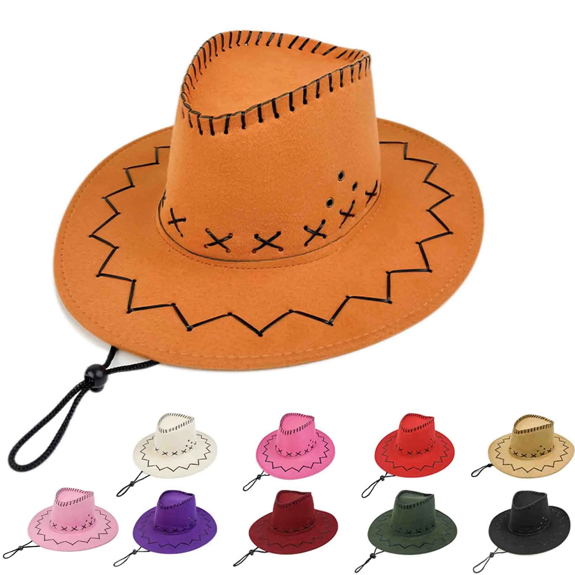 Western Cowboy Hat Costume with Bandana 6