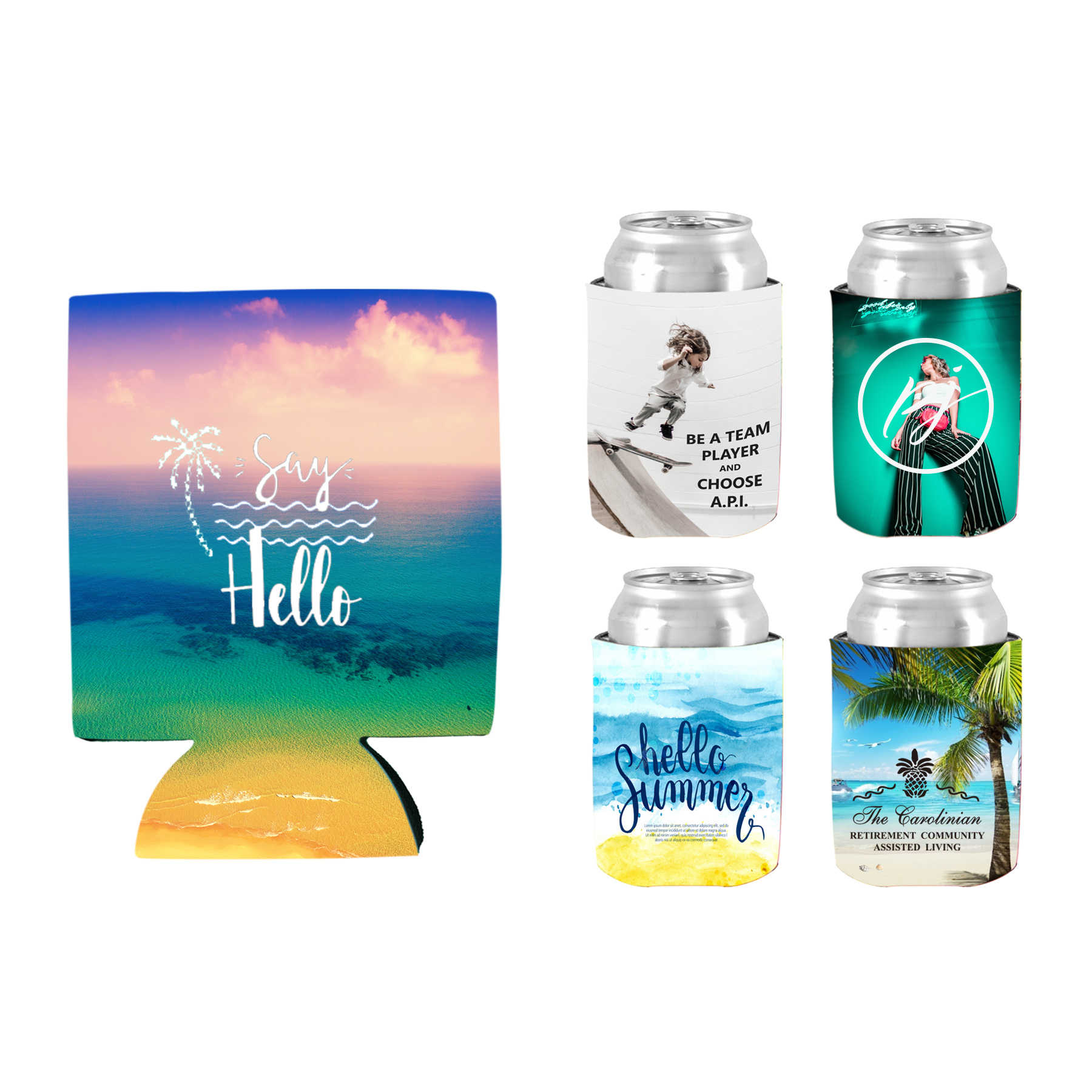 Free Shipping Sublimated Collapsible Can Cooler 3
