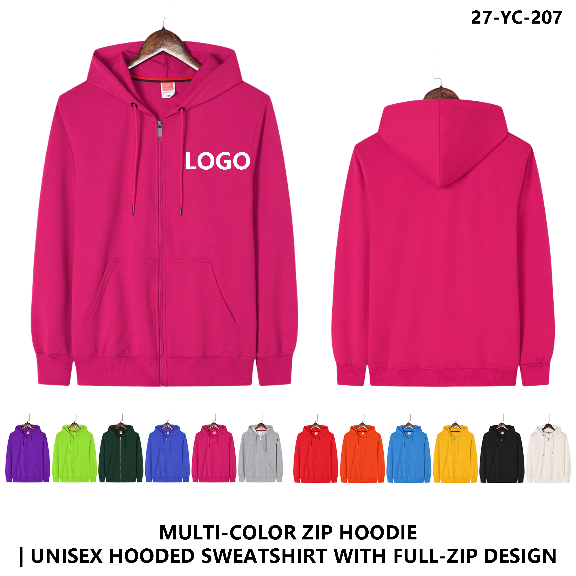 Vivid Color Hooded Sweatshirt - Quick Dry Poly Promotional Merch 2