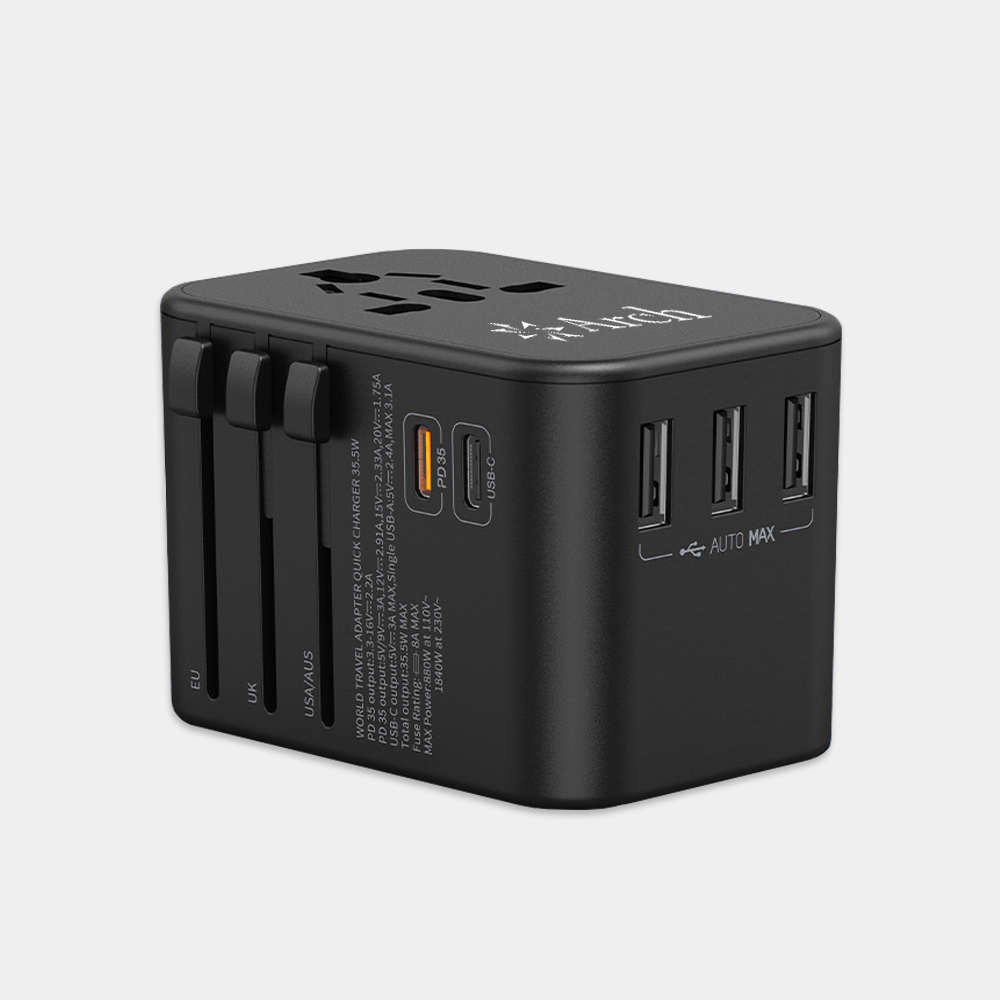 Expedition 4 Universal Travel Adapter Featuring 35w USB-C Port