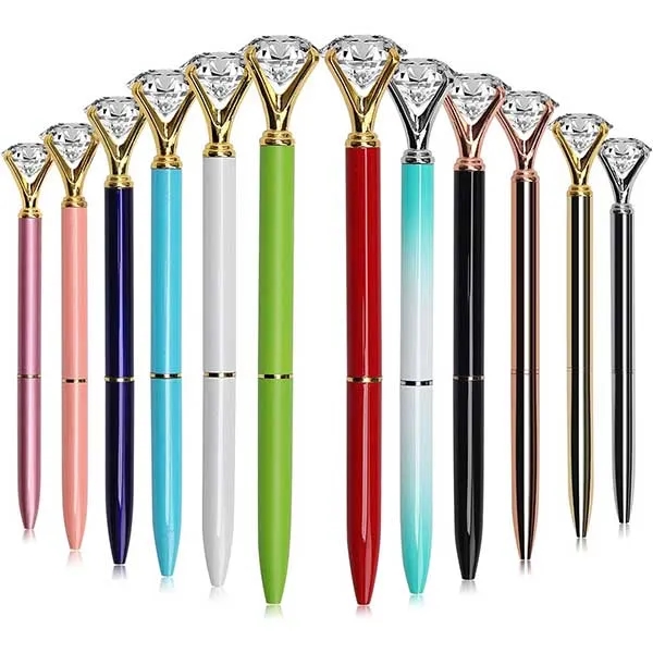 Retractable Diamond Pen Crystal Metal Ballpoint 1