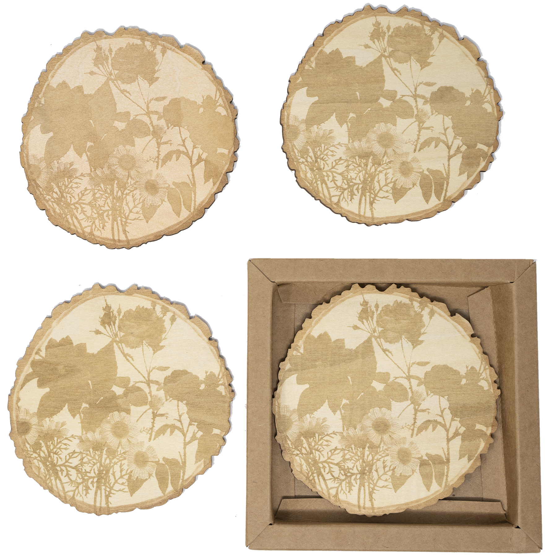 Wood Coasters: Tree Slice 3