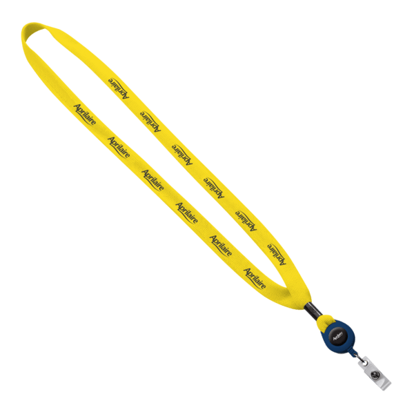 5/8" New Polyester "Shoelace" Lanyard with Retractable Badge Reel 66