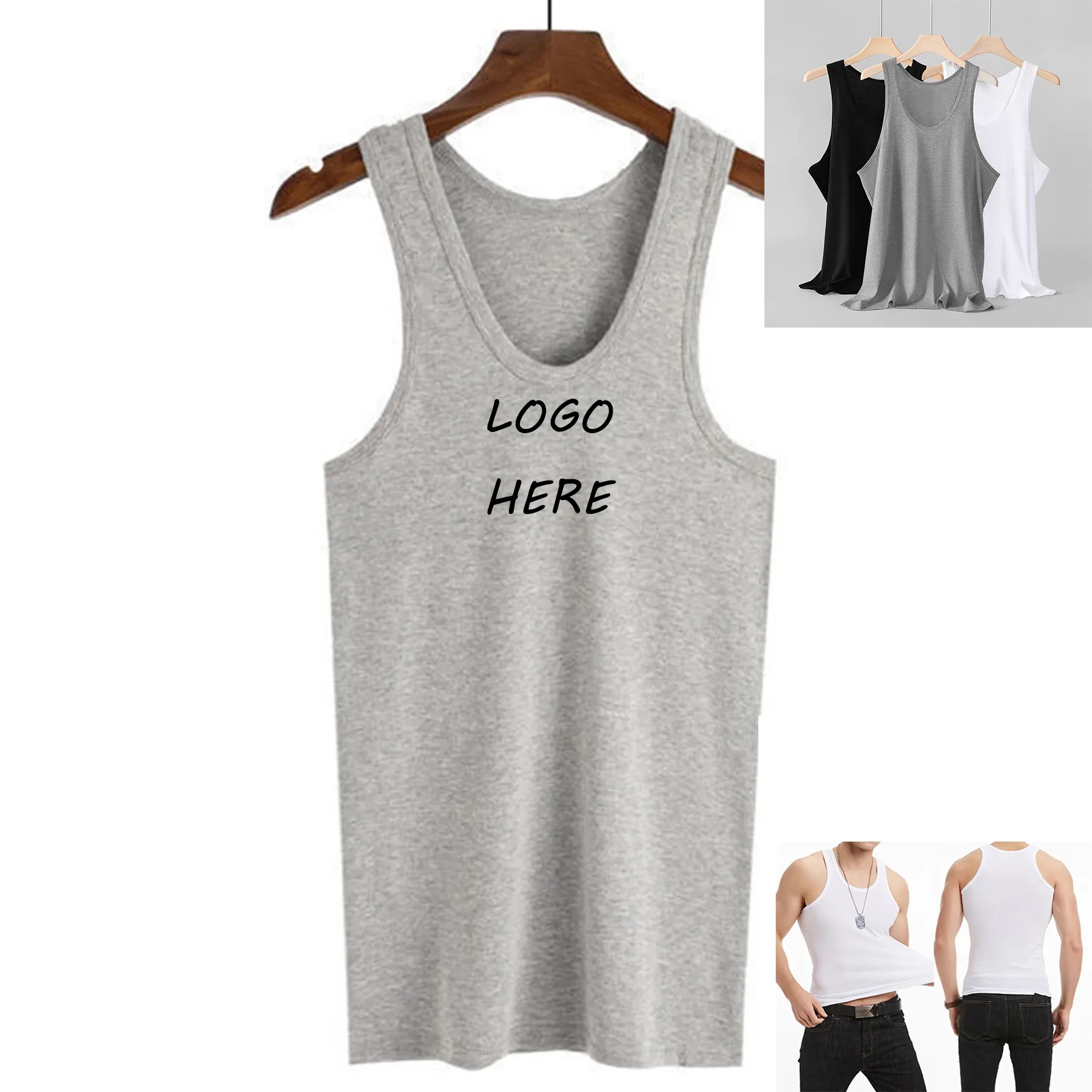 Men's DRI-FIT Microfiber Bodybuilding Stringer Tank Top 2