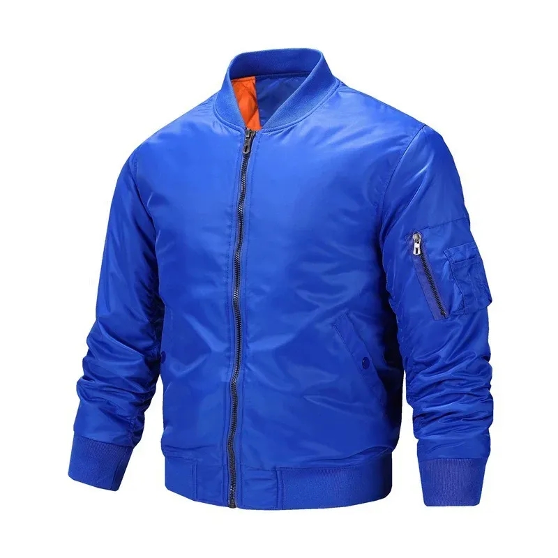 Men's Satin Jacket Black Zip-up Rib Collar Winter Style 4
