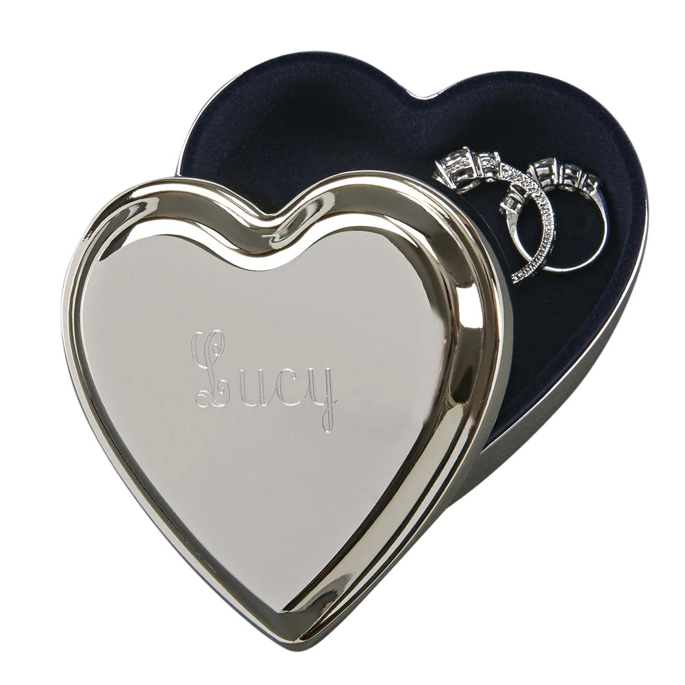 Shiny Silver Heart jewelry Box 2