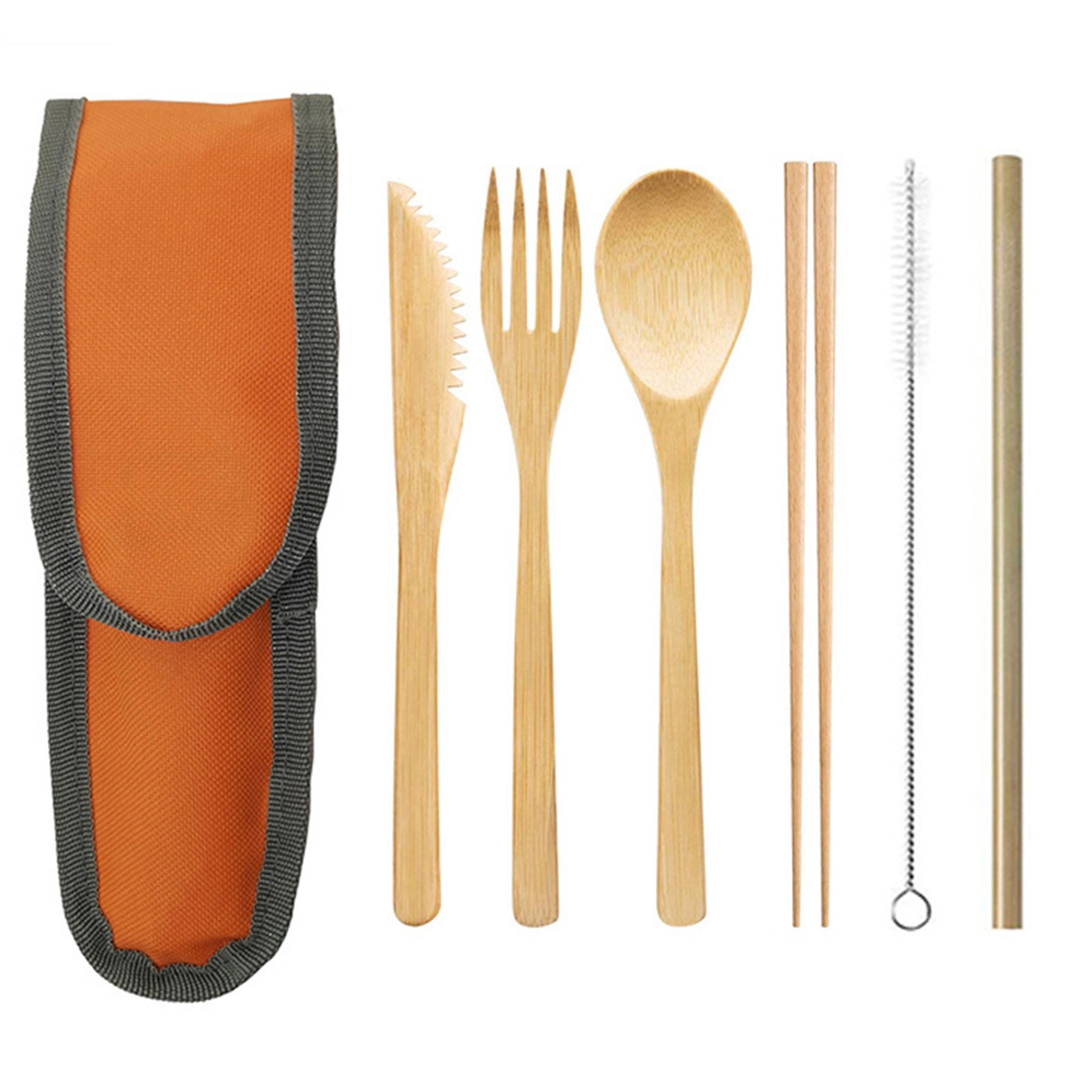 6 Pcs Bamboo Cutlery Set 5