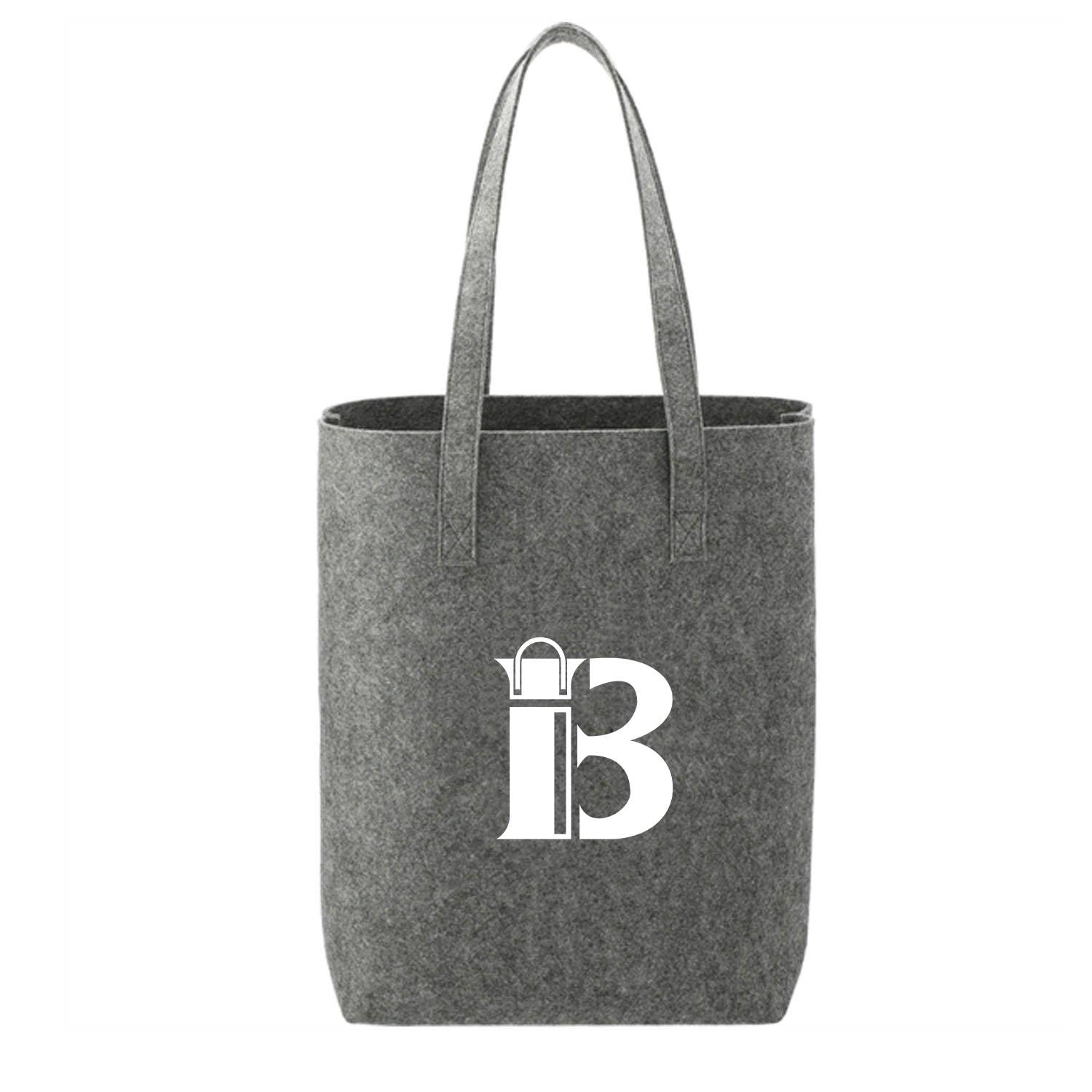 Custom Reusable Felt Tote Bag for Grocery Shopping w/ Handle, custom tote bag with logo imprint 9