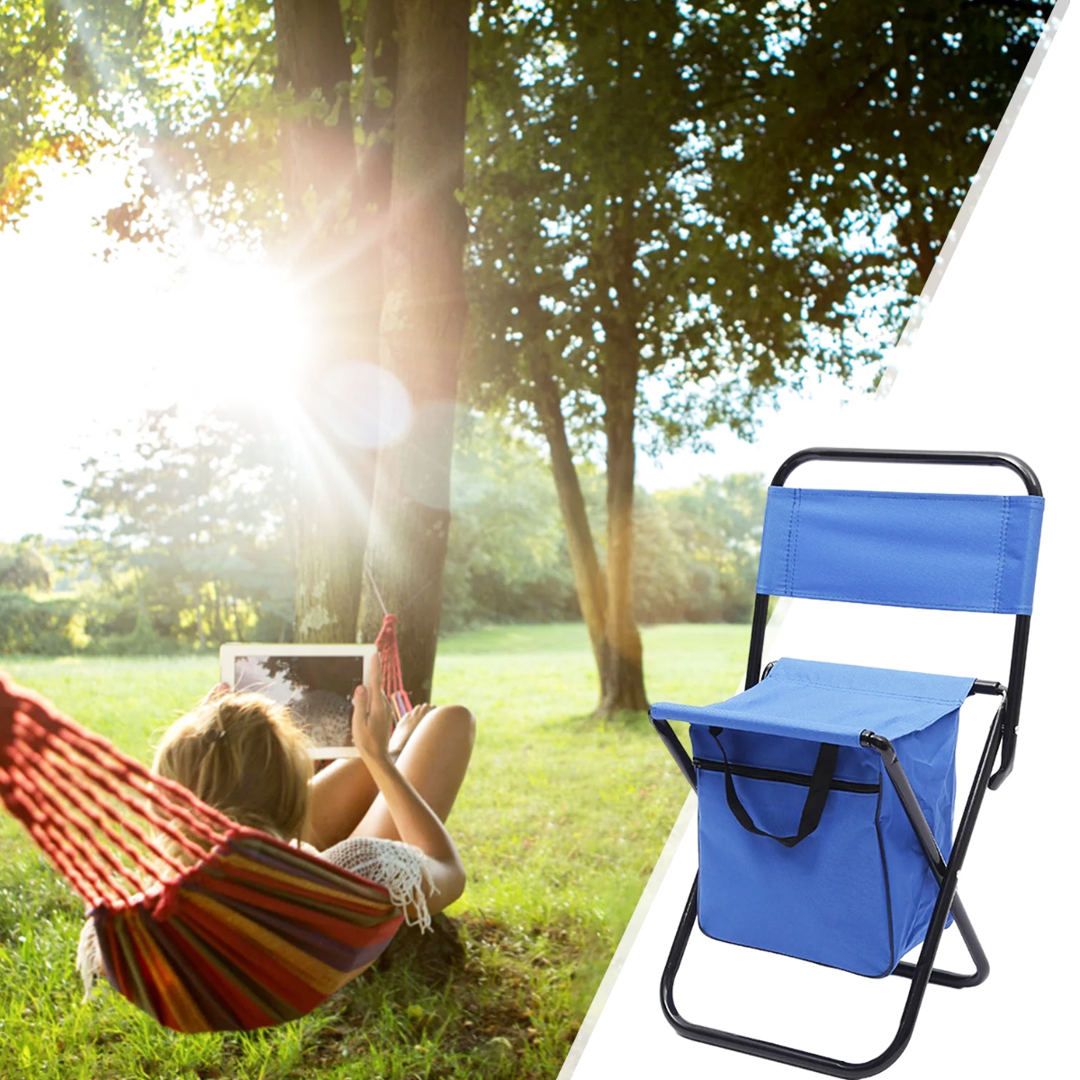 Folding Camping Chair with Integrated Cooler Bag 5