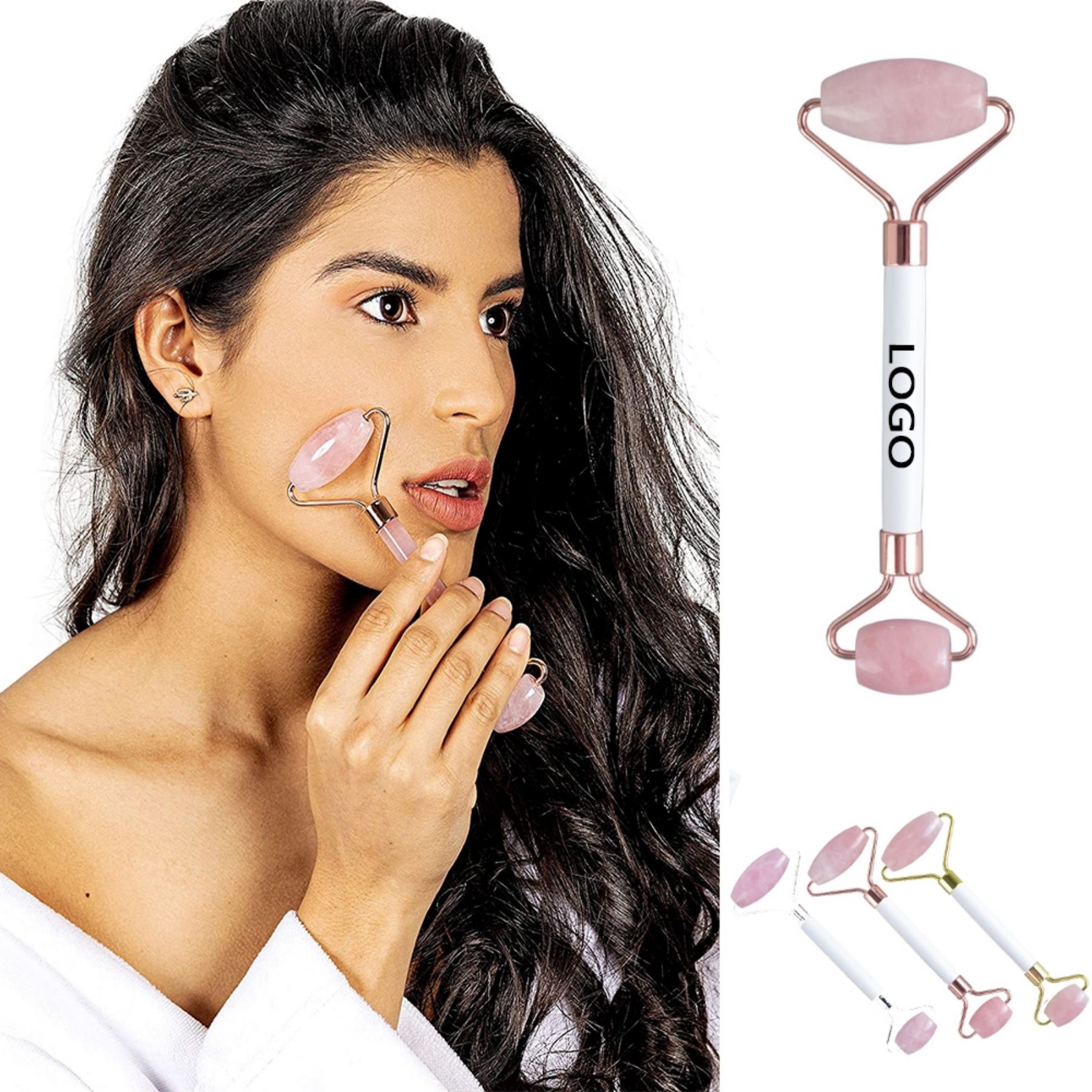 Rose Quartz Facial Roller 1