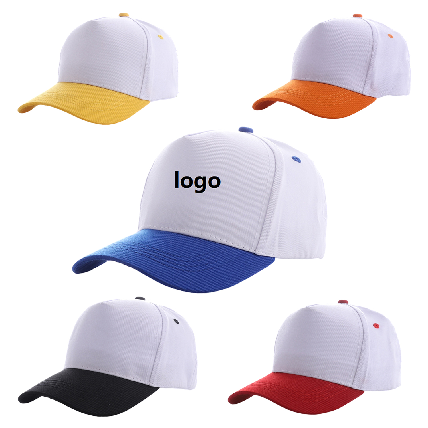 Two-Tone Structured 5 Panel Cotton Baseball Cap 2