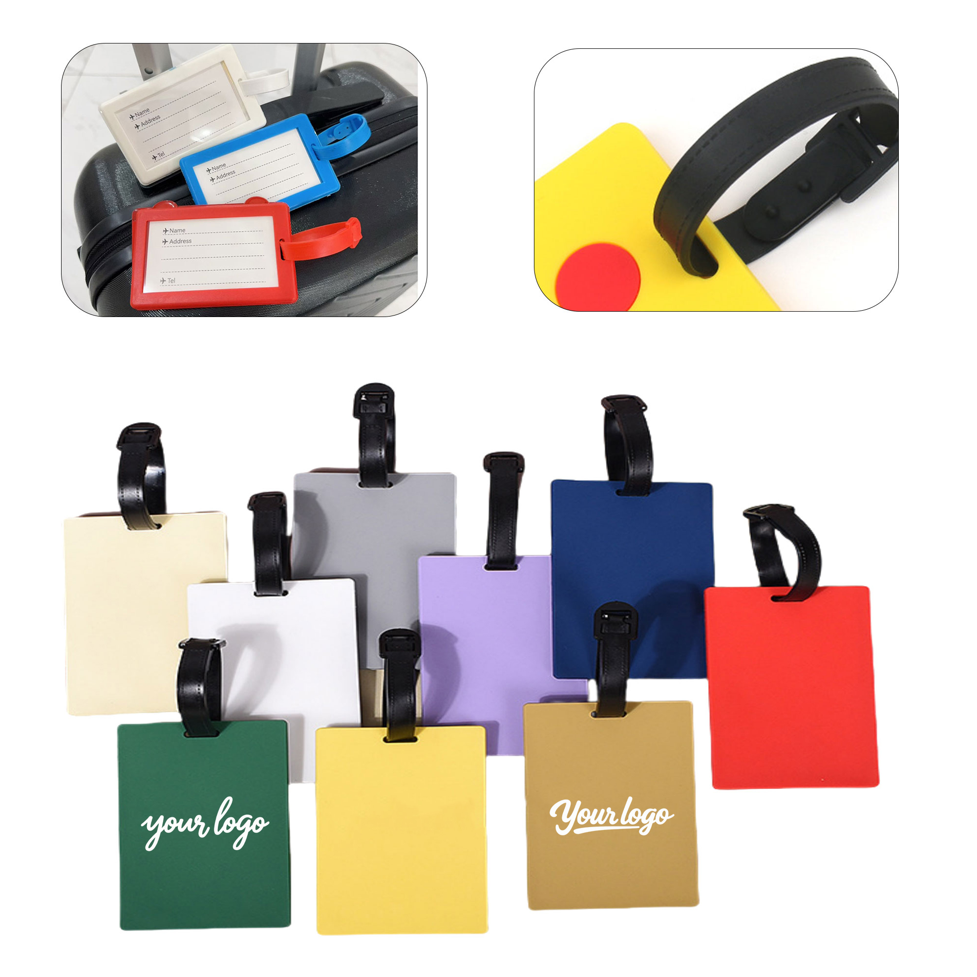 Custom PVC Luggage Tag, custom luggage tag with logo imprint 2