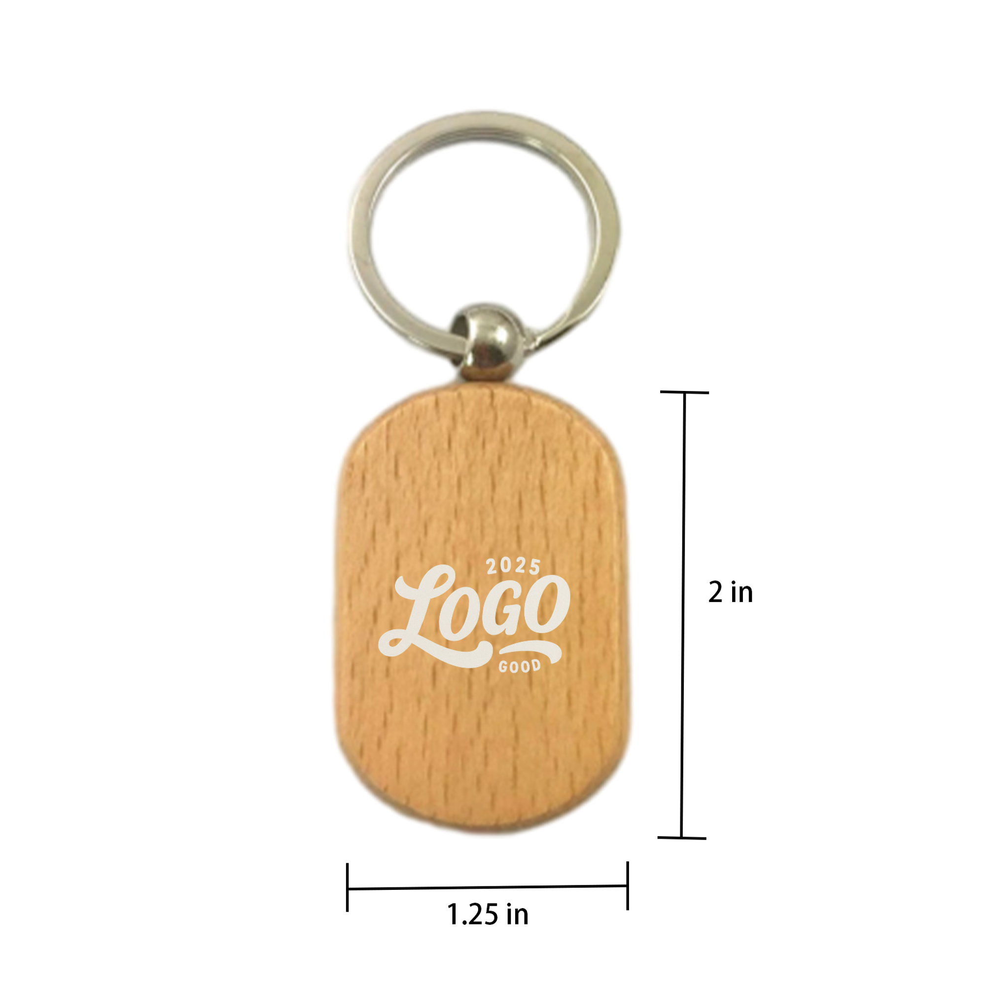 Eco-Friendly Solid Wood Keychain 3