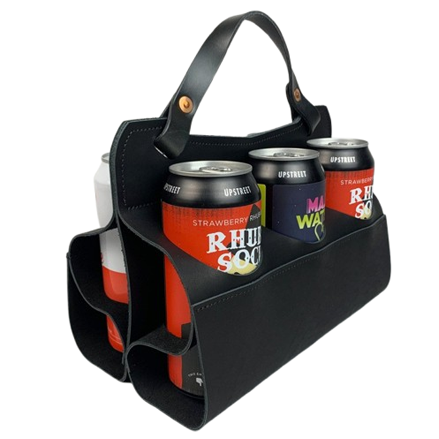 6 Cans PU Leather Beverage Carrier Bag 4