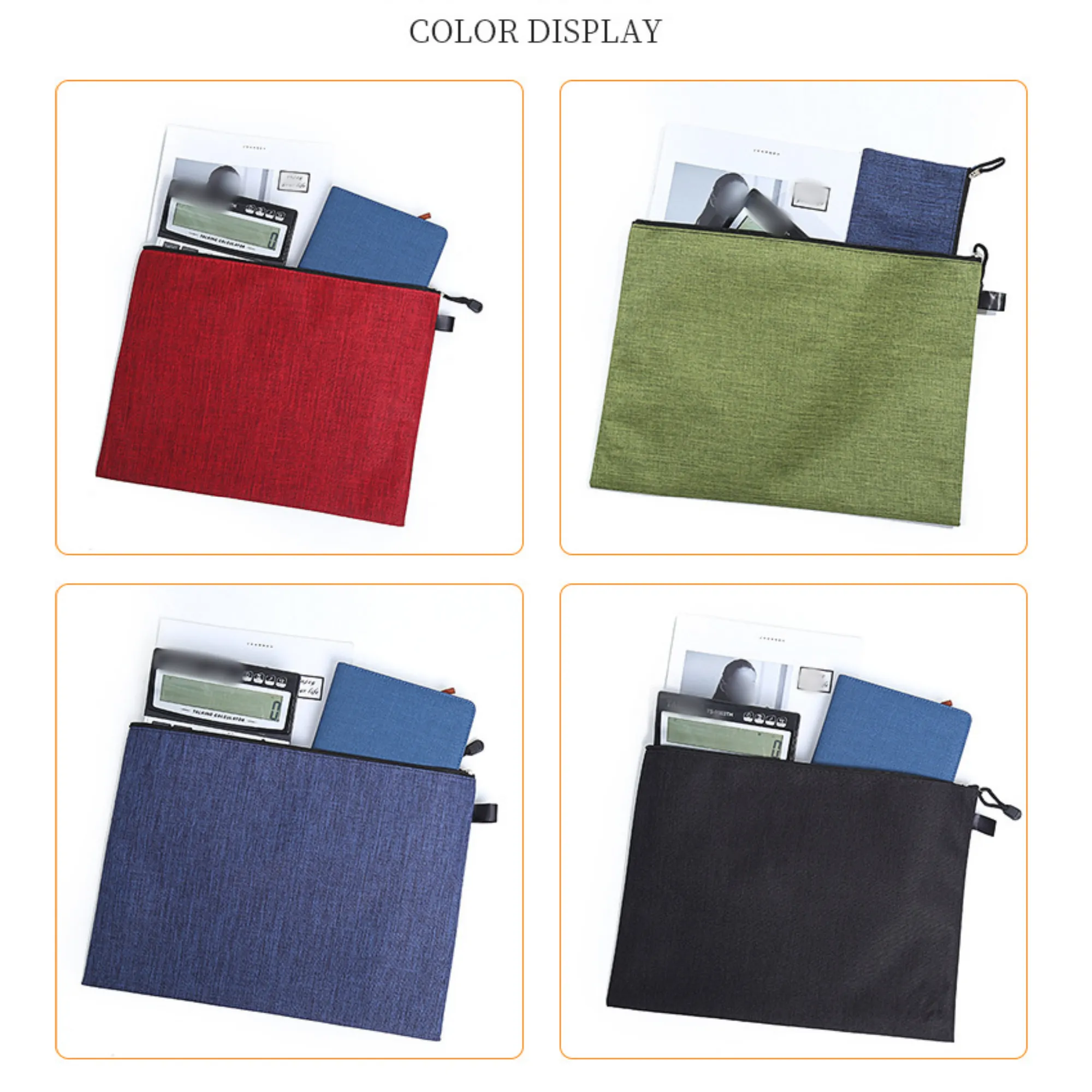 Simple Oxford Zipper Bag Waterproof File Storage Bag 2