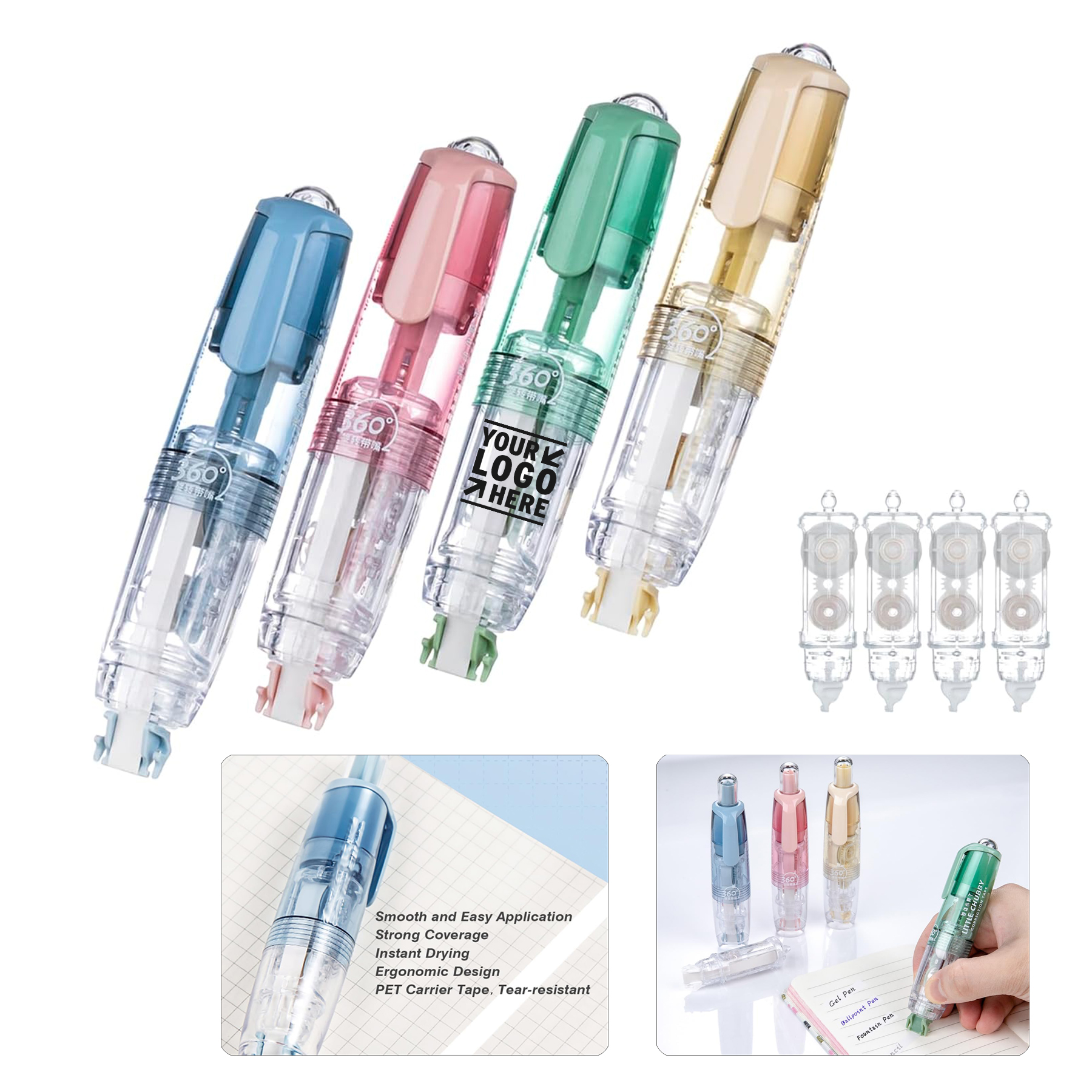 6mm x 157.48ft Instant Correction Study Supplies Product White Out Correction Refillable Tape 2